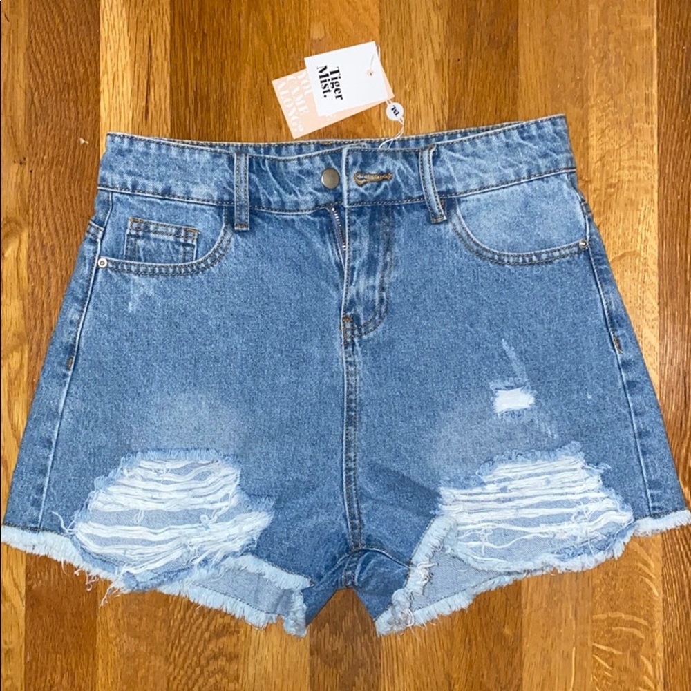 Tiger mist denim shorts